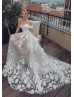Beaded Ivory Floral Blossom Tulle Wedding Dress Beaded Ivory Floral Blossom Tulle Wedding Dress